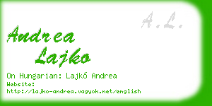 andrea lajko business card